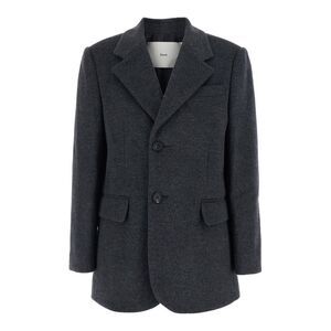Dunst Women Grey Single-Breasted Jacket With Notched Revers In Cashmere Woman